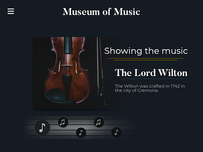 "Museum of Music" Landing page dailyui dailyui challenge dailyui003 landing page music ui ux