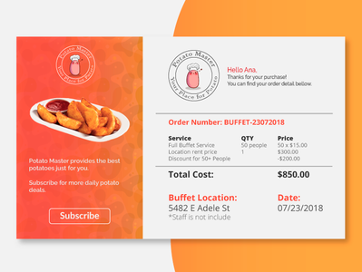 DailyUI Challenge 017 - Email Receipt auto email daily ui dailyui dailyui 017 dailyui challenge dailyui017 email email receipt receipt ui ux