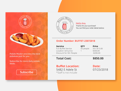 DailyUI Challenge 017 - Email Receipt