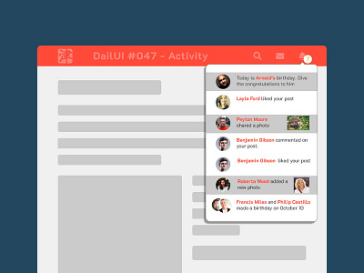 DailyUI #047 Activity Feed