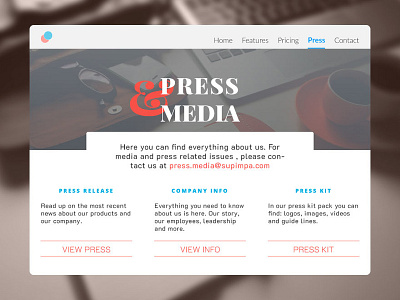 DailyUI #051 - Press page 051 dailyui dailyui 051 dailyui challenge media page press ui uiux ux web