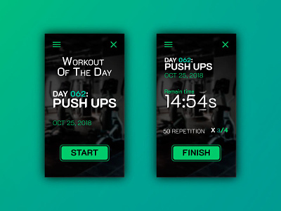 DailyUI #062 - Workout of the Day 062 dailyui dailyui 062 dailyui challenge mobile ui uiux ux workout