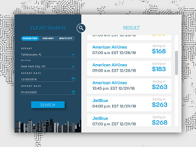 Dailyui  #068 - Flight Search