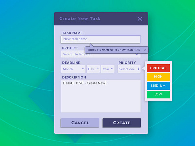 DailyUI #090 - Create New