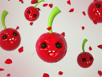 Cherry bomb ! cherry cherry bomb fruit motion design om nom nom red yummy zbrush