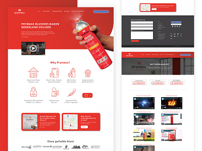 Prymax Website dots europe extinguisher fire escape fire extinguisher homepage interface minimalist red ui ux website website design website designer