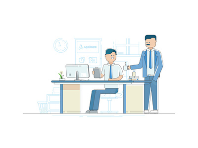 Applicant Illustration - Homepage applicant boss employee employer hero image homepage human human illustration illustraion illustrator office person shirt ui uiux ux vector vector illustration website workplace