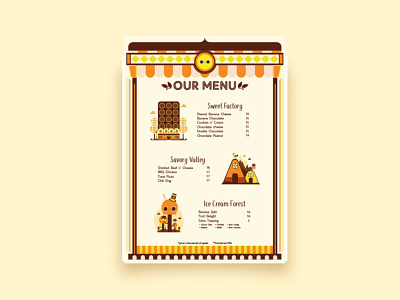 Sunshine Crepe - Menu business crepe energetic food graphic design happy ice cream icecream illustration list menu pastel color price savory sunshine sunshine crepe sweet visual identity