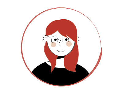 Personal Avatar avatar black custom dribbbleweeklywarmup face glasses illustration illustrator personal red