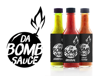 DA BOMB Sauce - Hot Sauce Brand branding condiment design dribbbleweeklywarmup food graphic design hot sauce illustration illustrator label logo photoshop product spicy