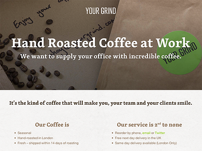 YourGrind B2B coffee quick web