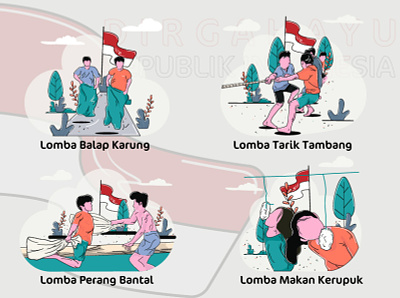 Traditional games in indonesia design flat flat design graphic icon illustration modern pattern ui ux vector