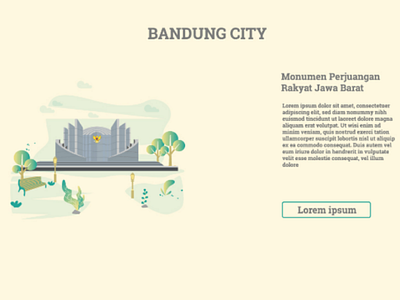 Bandung City - Monumen Perjuangan Rakyat Jawa Barat building design flat gradient graphic icon illustration ui ux vector web website