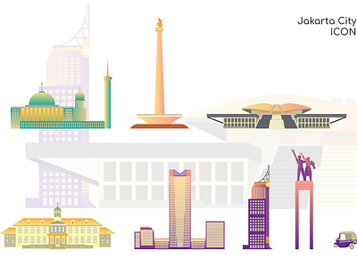 Jakarta City of Indonesia Vector branding building character design flat flat design gradient graphic icon illustration indonesia jakarta logo modern pattern symbol ui vector web website