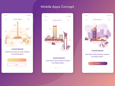 Jakarta City of Indonesia Vector app branding building character design display flat flat design gradient graphic icon illustration modern pattern symbol ui ux vector web website