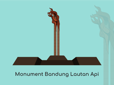 Bandung City Vector Monument Bandung Lautan Api