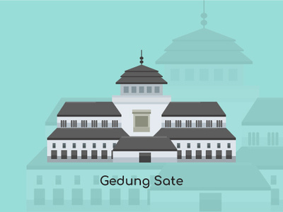 Bandung City Vector Gedung Sate art branding building character design flat flat design gradient graphic icon illustration logo modern pattern symbol ui ux vector web website