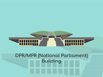 Jakarta City Vector - DPR/MPR(National Parliament) Building by A Hendry