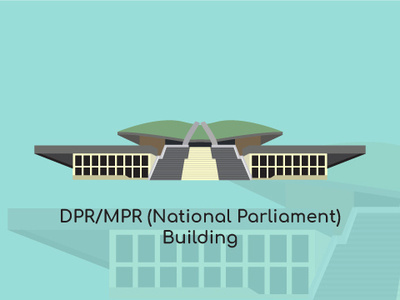 Jakarta City Vector - DPR/MPR(National Parliament) Building art branding building character design flat flat design graphic icon illustration logo modern pattern symbol typography ui ux vector web website