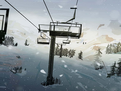 Winter Scenes #1 - La Masella digital environment lightroom mountain concept illustration photoshop shapes ski snow wacom