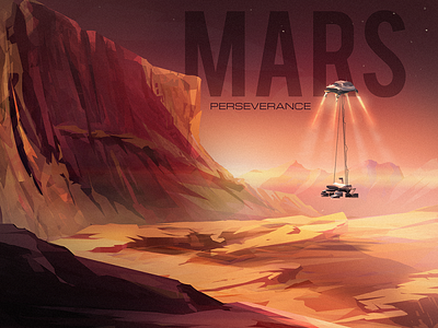 Perseverance: arrival to the Red Planet concept concept art conceptart digital illustration digitalillustration environment exploration illustration landscape nasa perseverance photoshop planet space universe wacom