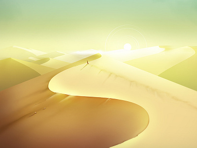 Sand concept desert digital illustration dunes environment landscape photoshop sun way yellow