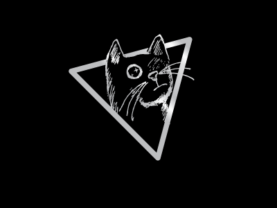 Nick Fury Loves Lunch animal black cat cat holographic illustration sketch