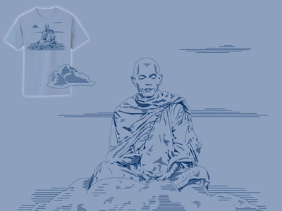 Sky Buddha apparel blue clouds lines