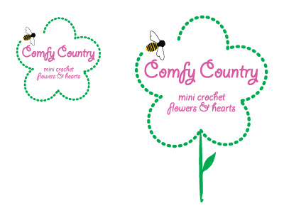 Comfy Country Logo bee craft crochet flower handmade logo