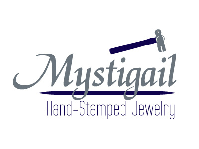 Mystigail Logo hammer handmade indie jewelry logo stamped