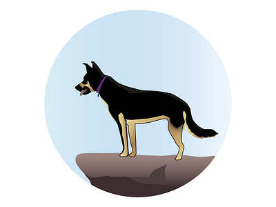 Dog Illustration for Sticker