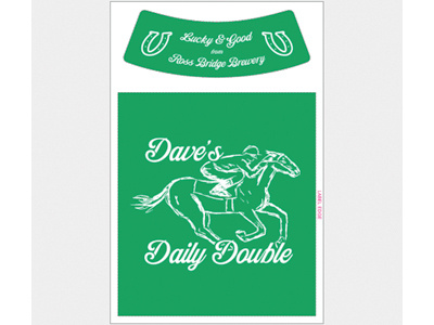 Ross Bridge Brewery Dave's Daily Double Label beer bottle horse horse racing jockey label sketch