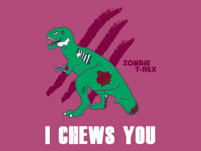 Zombie T Rex Valentine Card card dinosaur punny t rex undead valentine zombie