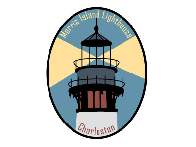 Morris Island Lighthouse Patch embroidery lighthouse patch