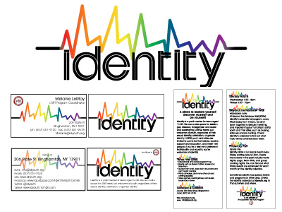 Identity Youth Center business cards identity info card lgbtq logo rack cards youth center