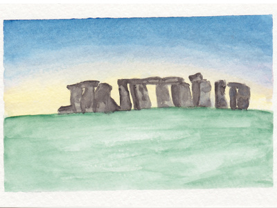 Stonehenge Watercolor england sky stonehenge stones watercolor