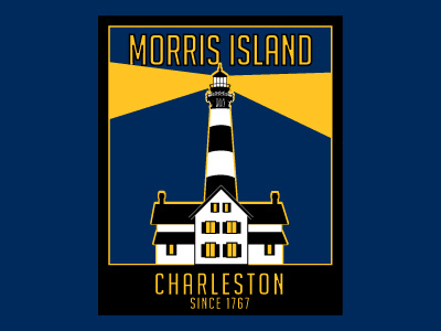 Morris Island Lighthouse illustration lighthouse resort tourism tshirt vector