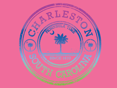Charleston Gradient apparel distressed palmetto resort screen printing tshirt