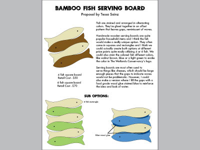 Bamboo Serving Board Art Project Proposal art fish layout page proposal