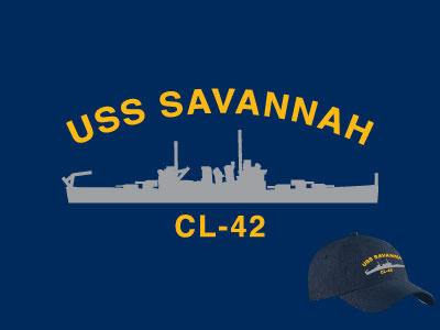 USS Savannah Cap cap embroidery military navy ship silhouette
