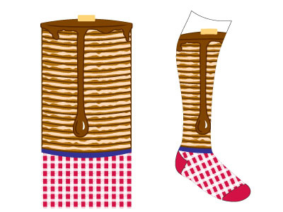 Blue Plate Special Sock apparel breakfast diner jacquard knit pancakes sock