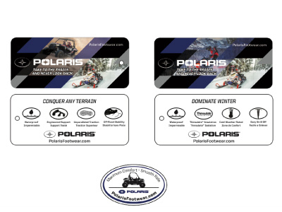 Polaris Footwear Hangtags & Sticker footwear hangtag icons packaging powersport sticker