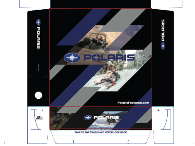 Polaris Footwear Box Top box footwear packaging powersports print