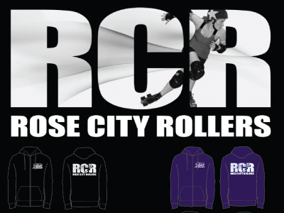 RCR Merch Hoodie apparel hoodie monochrome roller derby screenprint