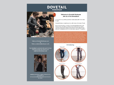 Dovetail Workwear Flyer flyer informational marketing print retail