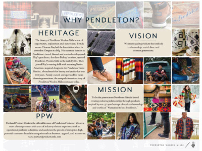 Pendleton Footwear Sales Collateral brand aid collateral info