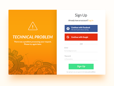 Technical Problem login signin signup social technical problem