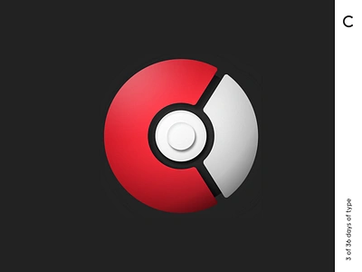 36 days | C 36daysoftype 3d design graphic minimalism pokeball pokemon poster qurle typo