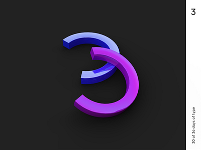 36 days | 3 36dayoftype 3d black cinema4d design graphic illustration logo minimalism qurle render typo typography vector