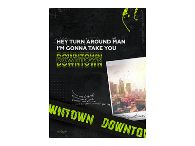 Downtown in LA cover art design downtown foster graphic los angeles music photoshop poster qurle song typo typography